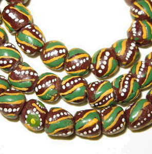 handmade fancy Krobo powderglass trade beads handmade fancy Krobo powderglass trade beads