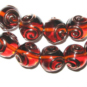 fine Czech handmade glass amber lampwork beads fine Czech handmade glass amber lampwork beads