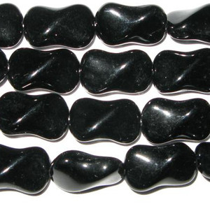 vintage black German twist glass beads