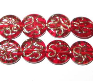 red Czech handmade lampwork glass beads red Czech handmade lampwork glass beads