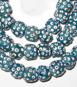 A strand of Authentic Handmade Africa thousand eye Ghana Krobo A strand of Authentic Handmade Africa thousand eye Ghana Krobo