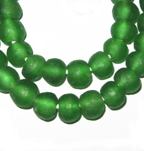 African translucent Krobo handmade Green Ghana glass trade beads African translucent Krobo handmade Green Ghana glass trade beads