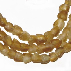 African fine brown translucent handmade flower krobo glass beads African fine brown translucent handmade flower krobo glass beads