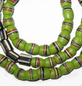 African antique old Venetian wound glass trade beads African antique old Venetian wound glass trade beads