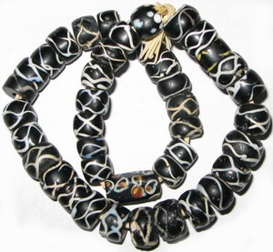 antique Venetian rattle snake glass trade beads antique Venetian rattle snake glass trade beads