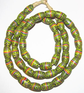 Antique matched Venetian Oval Millefiori Glass Trade beads Antique matched Venetian Oval Millefiori Glass Trade beads