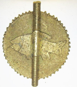 Africa Lobi tribe handmade fish brass trade bead pendant  Africa Lobi tribe handmade fish brass trade bead pendant