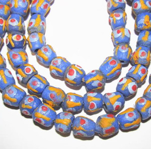 A strand of Authentic Handmade Africa fancy purple Ghana Krobo beads A strand of Authentic Handmade Africa fancy purple Ghana Krobo beads
