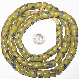 Fancy matched Venetian wound glass trade beads Fancy matched Venetian wound glass trade beads