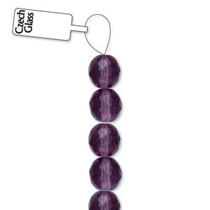 4mm Czech DK Amethyst fire Polished Glass beads