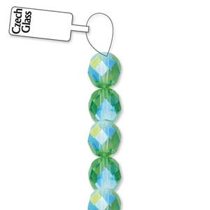 4mm Czech Peridot AB fire Polished Glass beads