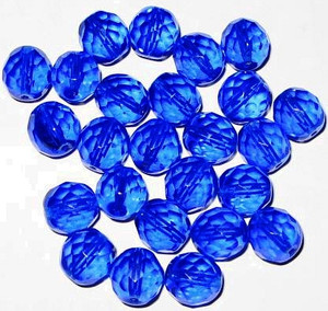 vintage cobalt blue faceted Czech glass trade beads vintage cobalt blue faceted Czech glass trade beads