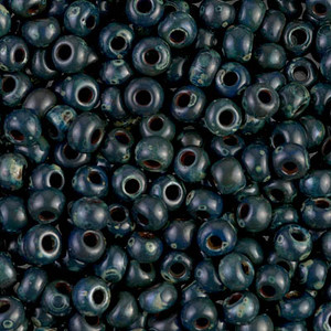 6/0 Japanese Seed Beads Miyuki picasso Opaque dark teal Glass Beads- 50 grams 6/0 Japanese Seed Beads Miyuki picasso Opaque dark teal Glass Beads- 50 grams