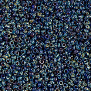 11/0 Seed Beads Miyuki picasso Opaque cobalt Glass beads 11/0 Seed Beads Miyuki picasso Opaque cobalt Glass beads