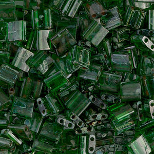 Seed Beads Miyuki Tila Translucent Picasso Green Glass Beads Seed Beads Miyuki Tila Translucent Picasso Green Glass Beads