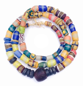 African Ghana multi colored handmade mixed glass trade beads African Ghana multi colored handmade mixed glass trade beads