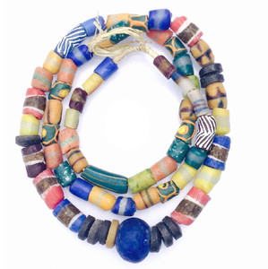 Mixed Ghana Recycled Glass Trade Beads Mixed Ghana Recycled Glass Trade Beads