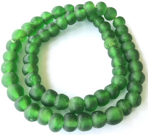 West African Ghana Krobo recycled Emerald Green Glass fair trade West African Ghana Krobo recycled Emerald Green Glass fair trade