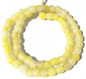 60 Yellow Ghana Krobo Recycled Glass African trade beads 60 Yellow Ghana Krobo Recycled Glass African trade beads