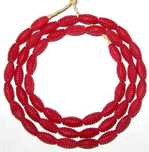 Vintage red Czech corn on a cob trade beads