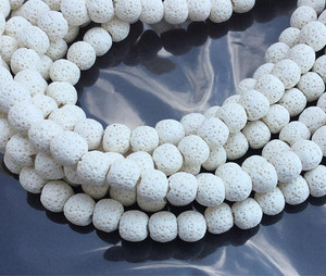 10mm Perfect Round white unwaxed Volcanic Gemstone lava Beads 10mm Perfect Round white unwaxed Volcanic Gemstone lava Beads