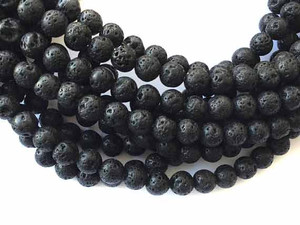 6mm Round smooth black Lava polished waxed Volcanic Gemstone 6mm Round smooth black Lava polished waxed Volcanic Gemstone