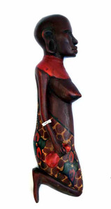 African Art hand carved wall decoration Massai Woman