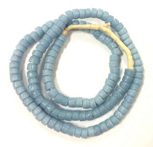 Ghana Light Blue Krobo Recycled Disk Glass African trade beads Ghana Light Blue Krobo Recycled Disk Glass African trade beads