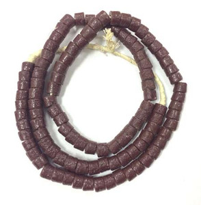 Chocolate brown Krobo powderglass Disk Glass trade beads Chocolate brown Krobo powderglass Disk Glass trade beads