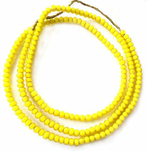 5mm yellow Ghana African White heart glass trade beads 5mm yellow Ghana African White heart glass trade beads