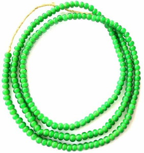 5mm green Ghana African White heart glass trade beads 5mm green Ghana African White heart glass trade beads