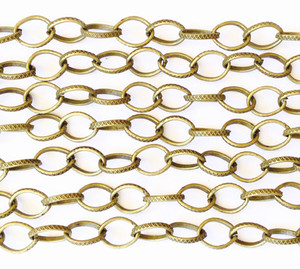 36" Antique Brass plated Oval Link Chain