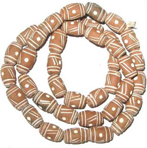African Mali Clay Oval shaped Trade Beads African Mali Clay Oval shaped Trade Beads