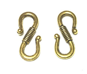 Antique Gold Fancy S Hook Clasps Antique Gold Fancy S Hook Clasps