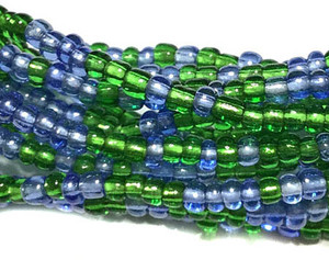 AB09-GOLDEDCRYSTAL - African Waist Glass Beads from Ghana