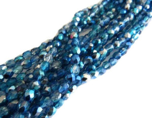 4mm Czech fire Polished 300 Beads Teal AB