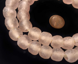 Sea Glass Matte Pink Round African Ghana Krobo Recycled Glass fair Trade Beads Sea Glass Matte Pink Round African Ghana Krobo Recycled Glass fair Trade Beads