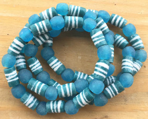 Handmade blue Ghana Fancy Happy Summer multi bracelet-African Trade Beads-Ghana