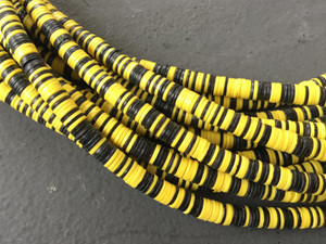 Magic mixed Black and yellow multi Recycled Phono Record Vinyl African trade beads-Ghana Magic mixed Black and yellow multi Recycled Phono Record Vinyl African trade beads-Ghana