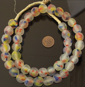 Amazing Multi Colored Made in Ghana Recycled glass African trade beads-Ghana-14m Amazing Multi Colored Made in Ghana Recycled glass African trade beads-Ghana-14m