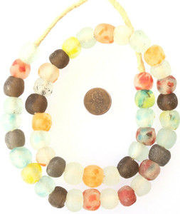 Amazing Ghana mixed Colored Krobo recycled Glass African trade Beads-Ghana Amazing Ghana mixed Colored Krobo recycled Glass African trade Beads-Ghana