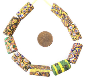 Antique Venetian Millefiori mixed African Glass Trade beads-Ghana