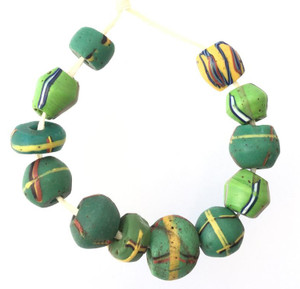 12PCS Fine old Venetian Antique Wound Assortment African Trade beads  12PCS Fine old Venetian Antique Wound Assortment African Trade beads