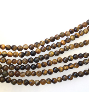 Fine 4mm Tiger's eye matte round Gemstone Round beads Fine 4mm Tiger's eye matte round Gemstone Round beads