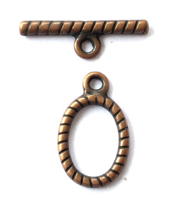 1 set Antique Copper Wrapped Oval Toggle Clasps Wholesale Price