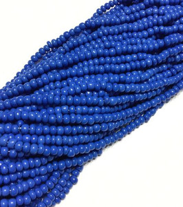 6/0 Czech Seed Beads Opaque Blue Glass 6 strands-seed beads 6/0 Czech Seed Beads Opaque Blue Glass 6 strands-seed beads