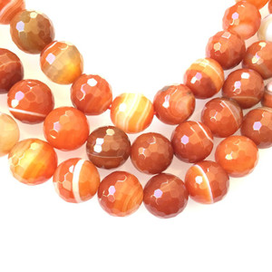4mm Amazing Faceted Carnelian Agate Round Gemstone Beads