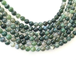 6mm muli dark green smooth agate Gemstone Round beads