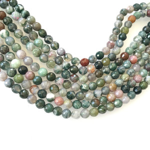 6mm multi color faceted agate Gemstone Round beads