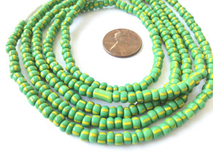 Fine vintage matching Chevron 4mm glass beads Trade Beads-Ghana [3048]